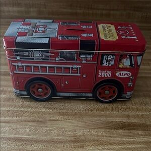 ALPO 2000 collectors edition Red  Fire Truck Tin bank